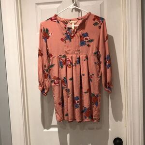 Matilda Jane pleated floral tunic top with pockets